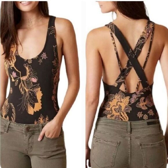 Free People Something Pretty Bohemian Strappy Thong Bodysuit - Picture 3 of 10